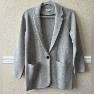LIKE NEW J. Crew Merino Wool Blend Cecile Relaxed Sweater Blazer Gray XXS